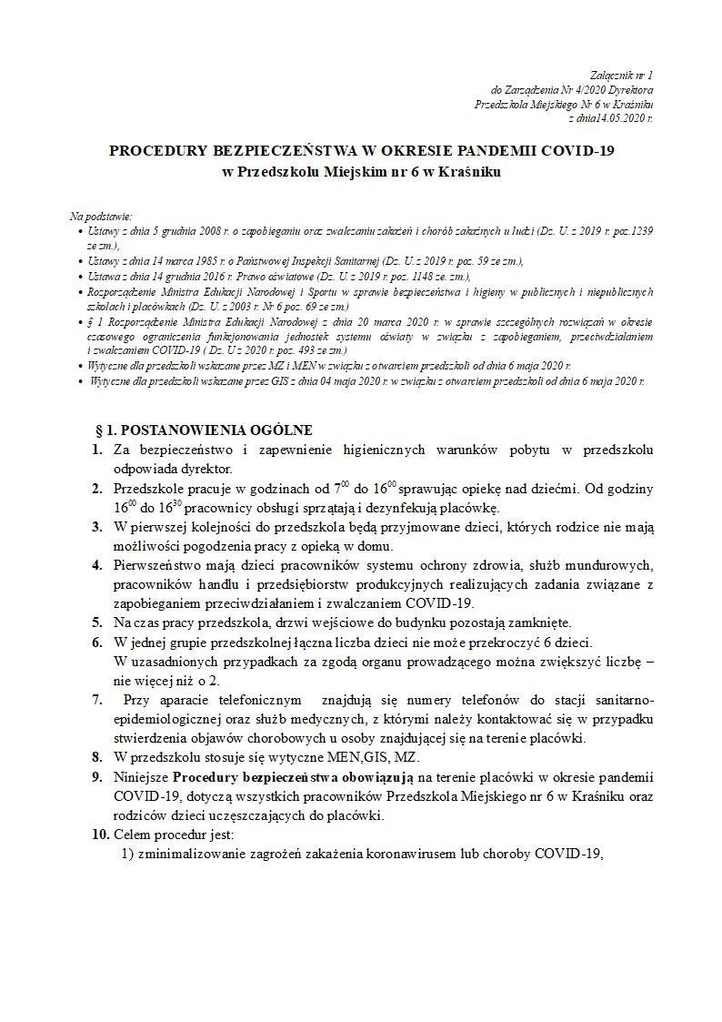PROCEDURY BEZPIECZEŃSTWA itm1#67