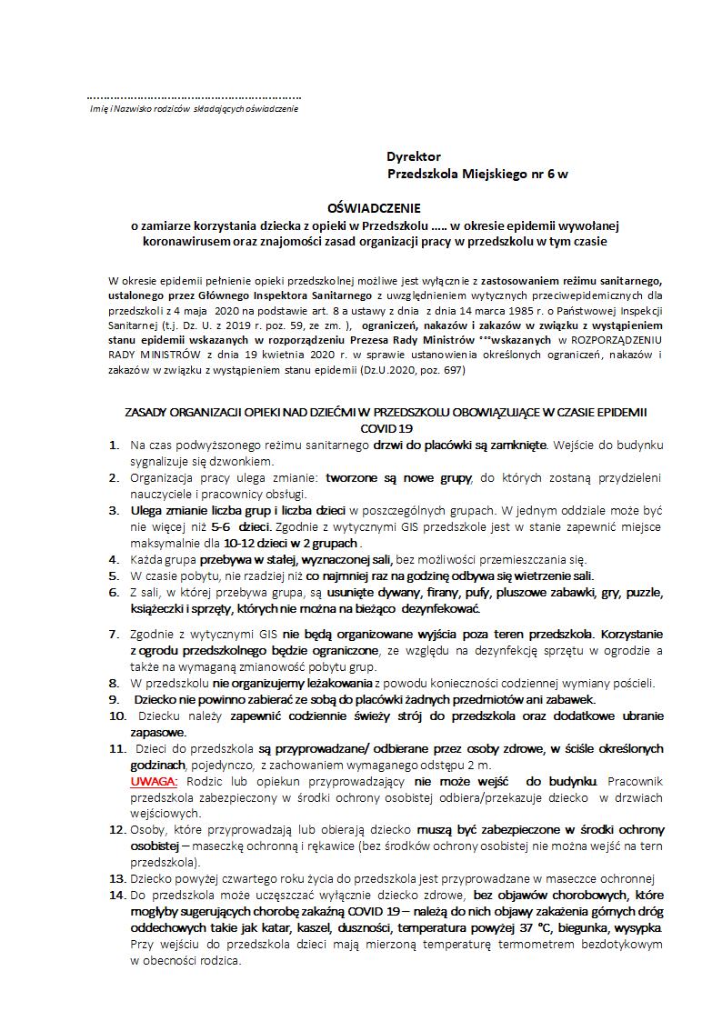 OŚWIADCZENIE itm1#66